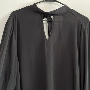 Tie neck keyhole long sleeve blouse torrid 3x